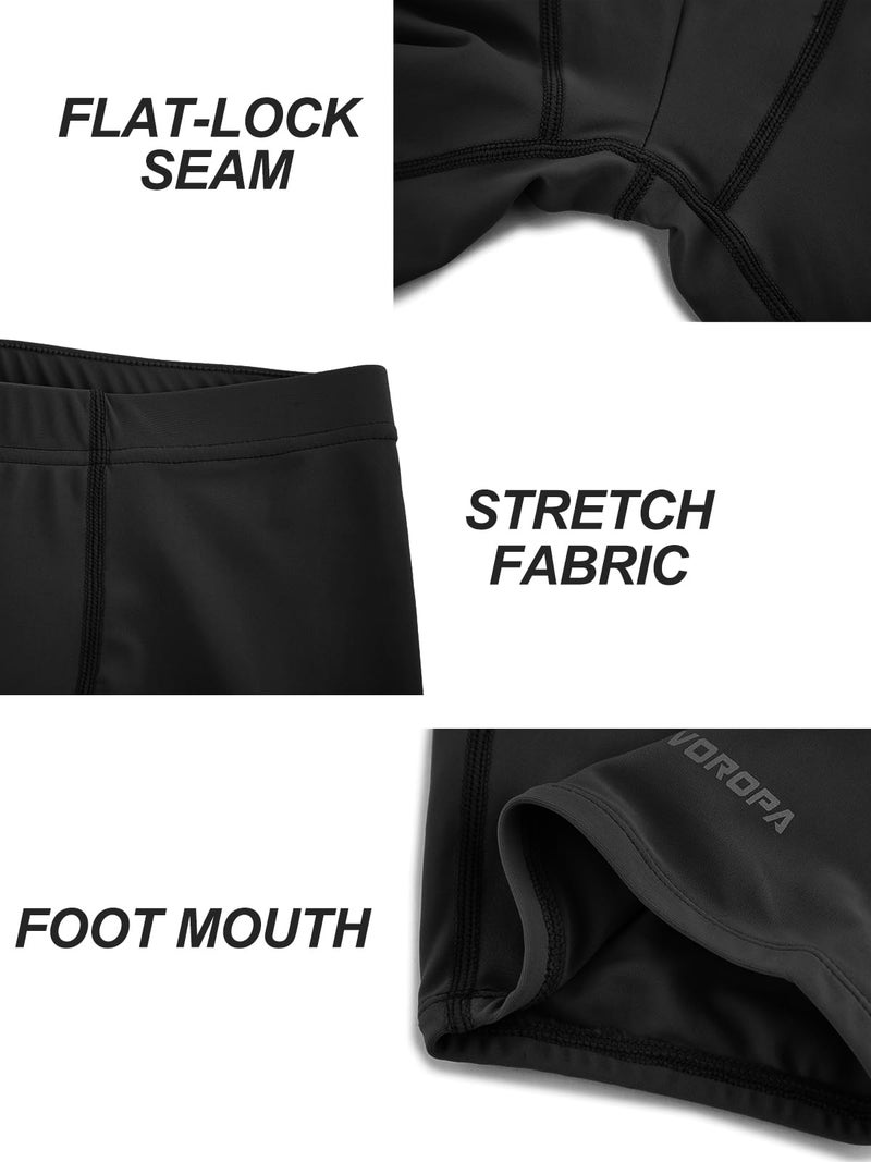 DEVOROPA Youth Boys Swim Shorts Square Leg Swimsuit Nylon Swimming Boxer Brief UPF 50+ Black M - Image 5